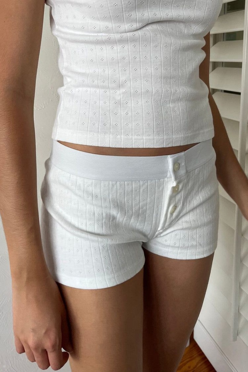 Sous Vêtement Brandy Melville Boyshort Eyelet Blanche | TBC-81328646